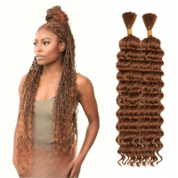 MIQUEL Synthetic Crochet Hair, Water Wave Natural Deep Twist Crochet Hair, Fluffy Ombre Curly Afro Curls Crochet Braiding Hair Extensions